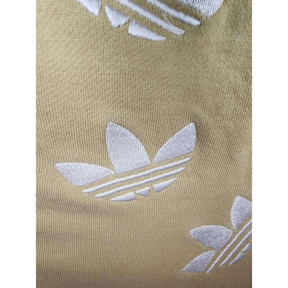 Adidas Originals Colorblock Trefoil Hoodie Mens L Tan Olive Cream Fall Layer